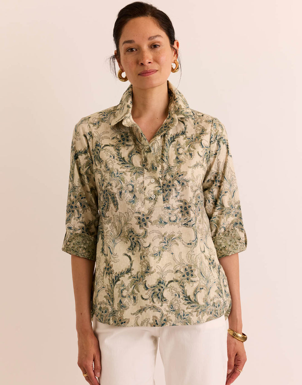 Charlotte 3/4 Sleeve Fresco Print Top