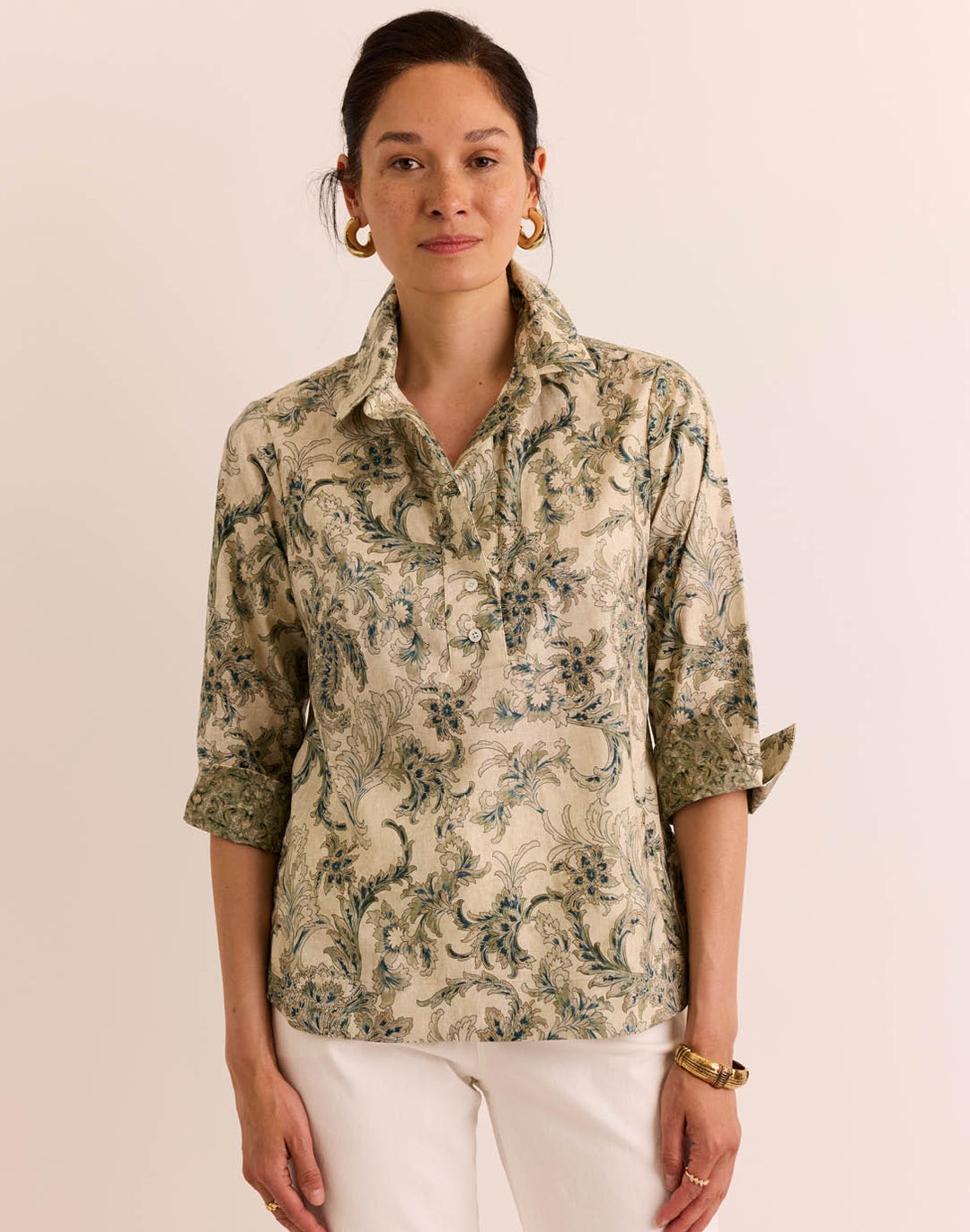 Charlotte 3/4 Sleeve Fresco Print Top