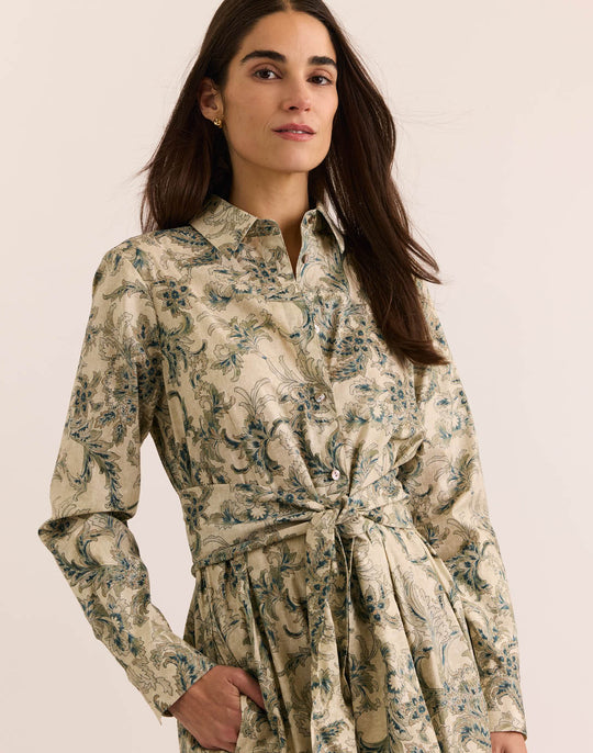 Robin Long Sleeve Fresco Print Dress
