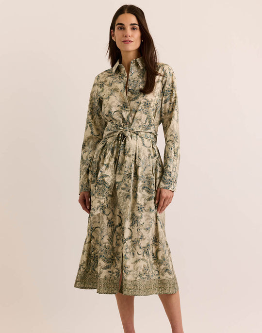 Robin Long Sleeve Fresco Print Dress