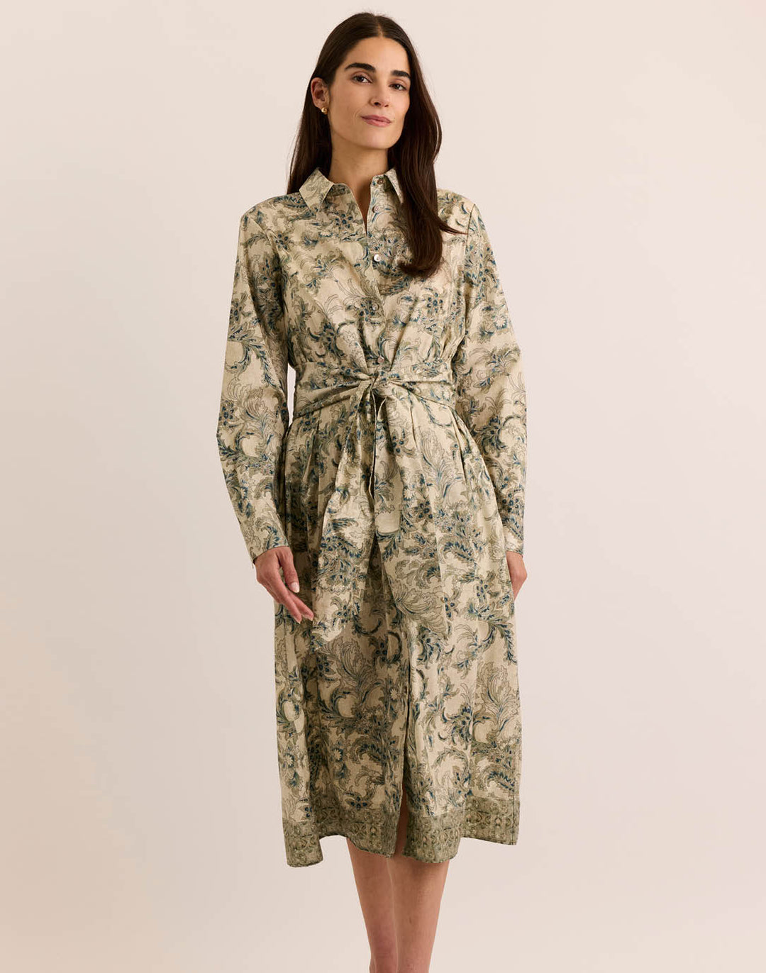Robin Long Sleeve Fresco Print Dress
