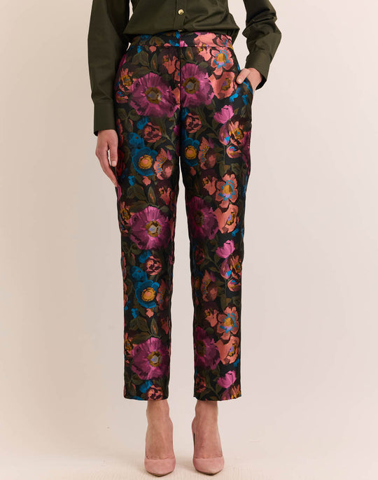 Jolene Floral Bouquet Jacquard Pant