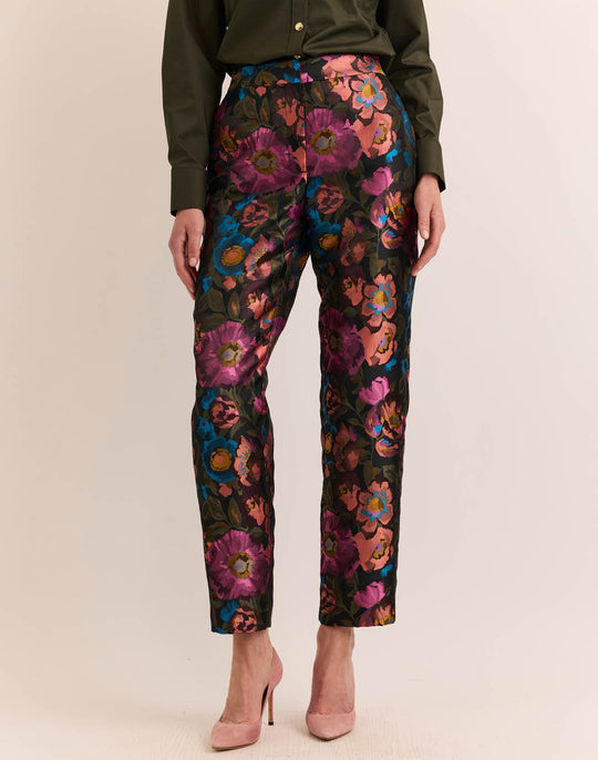 Jolene Floral Bouquet Jacquard Pant