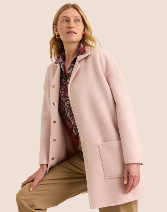 Luciana Long Sleeve Double Face Car Coat