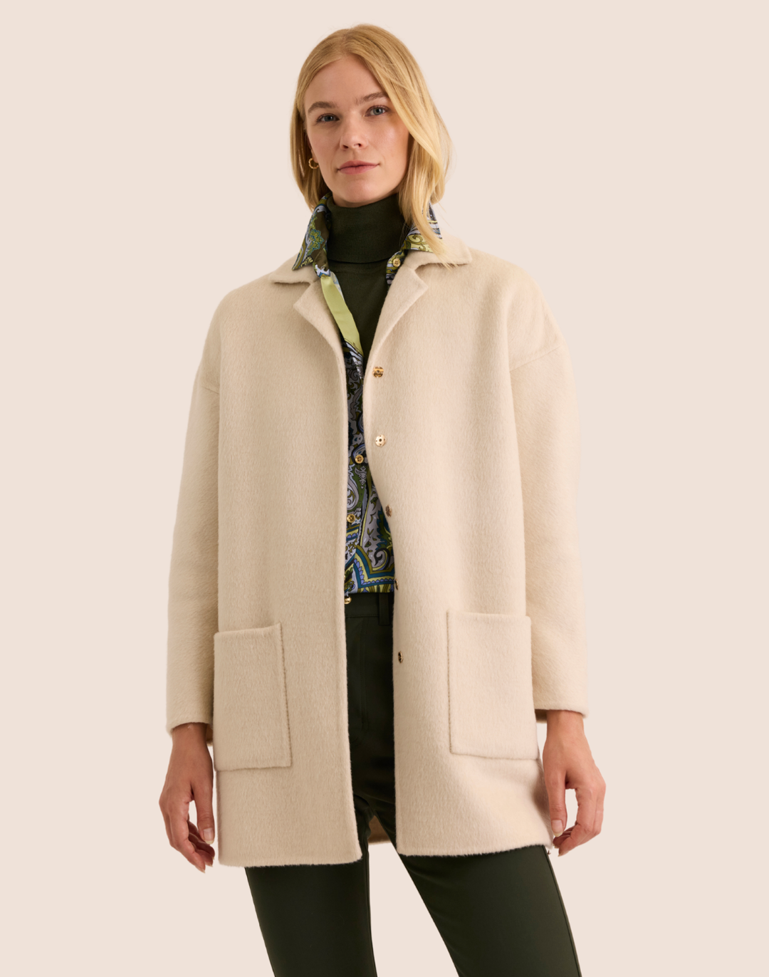 Luciana Long Sleeve Double Face Car Coat