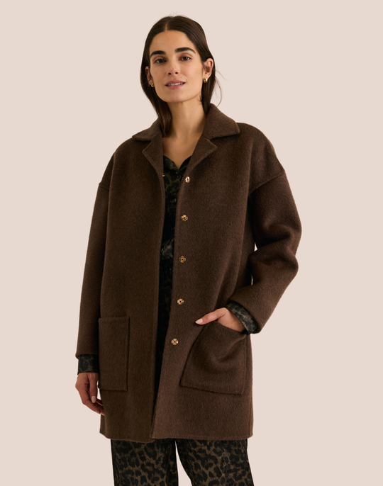 Luciana Long Sleeve Double Face Car Coat