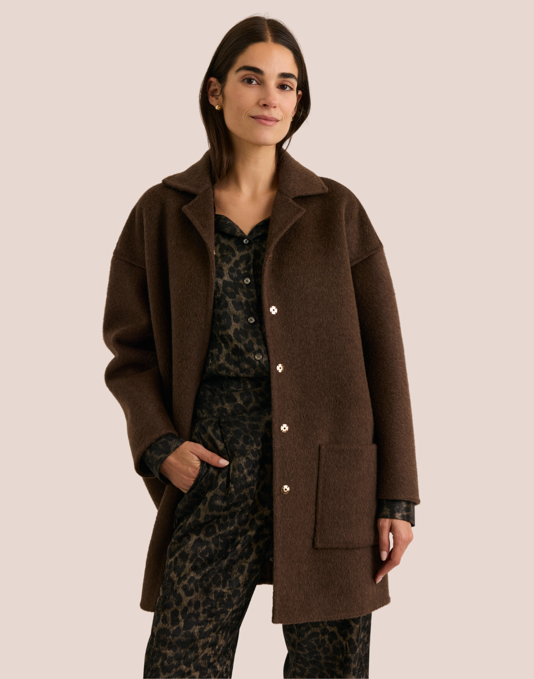 Luciana Long Sleeve Double Face Car Coat