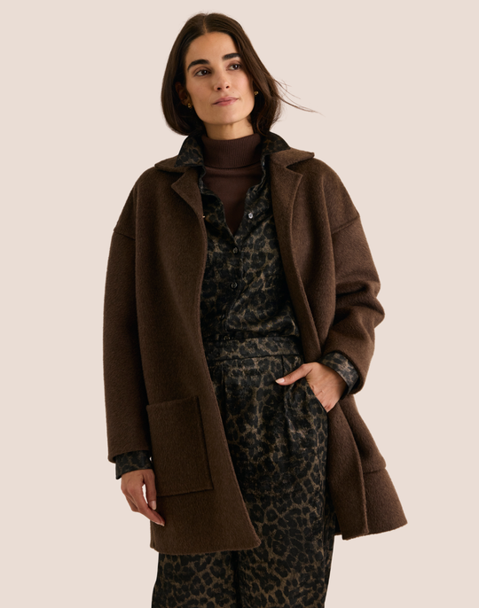 Luciana Long Sleeve Double Face Car Coat