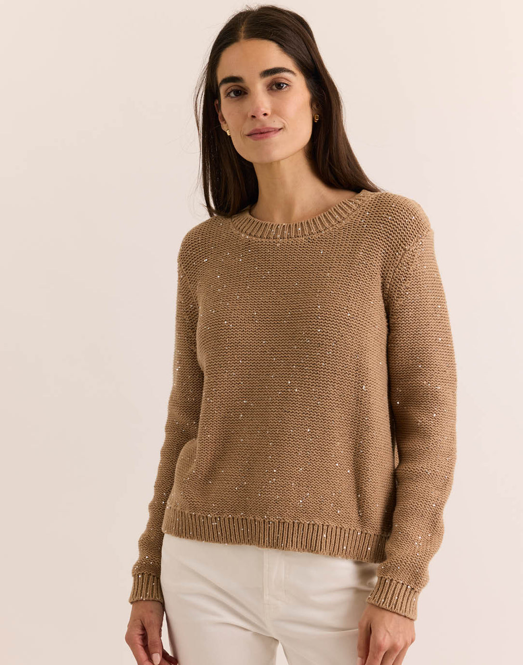 Queenie Long Sleeve Sequins Sweater
