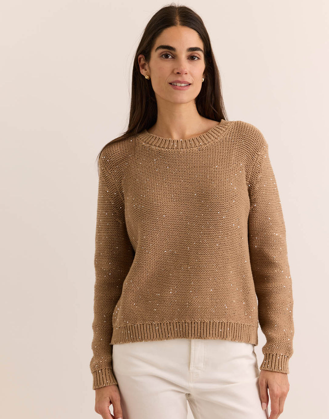 Queenie Long Sleeve Sequins Sweater