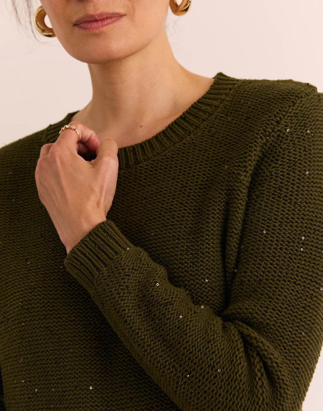 Queenie Long Sleeve Sequins Sweater