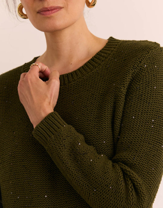 Queenie Long Sleeve Sequins Sweater