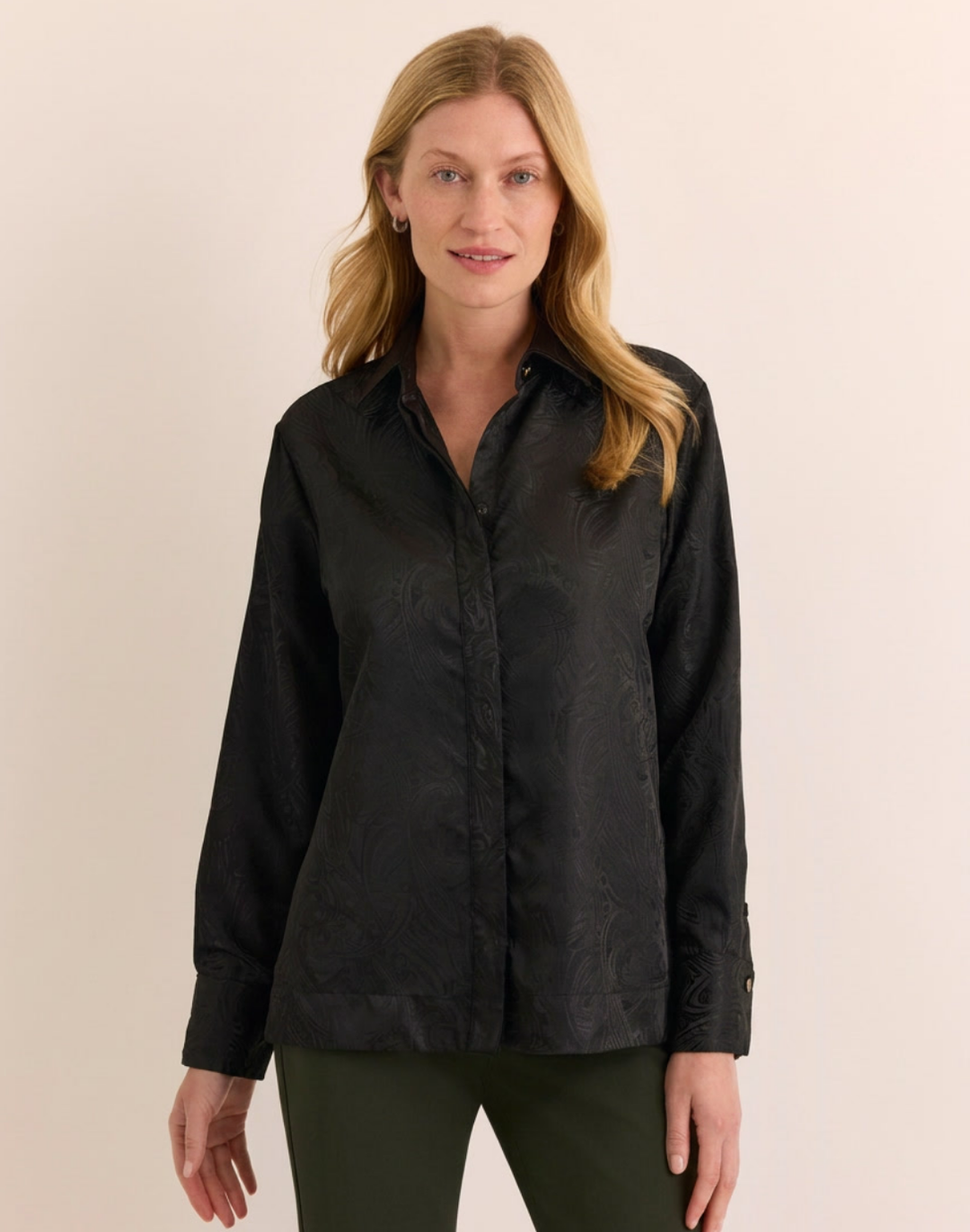 Margot Long Sleeve Paisley Jacquard Shirt