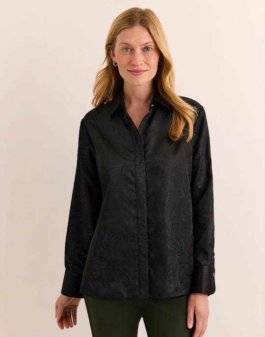 Margot Long Sleeve Paisley Jacquard Shirt