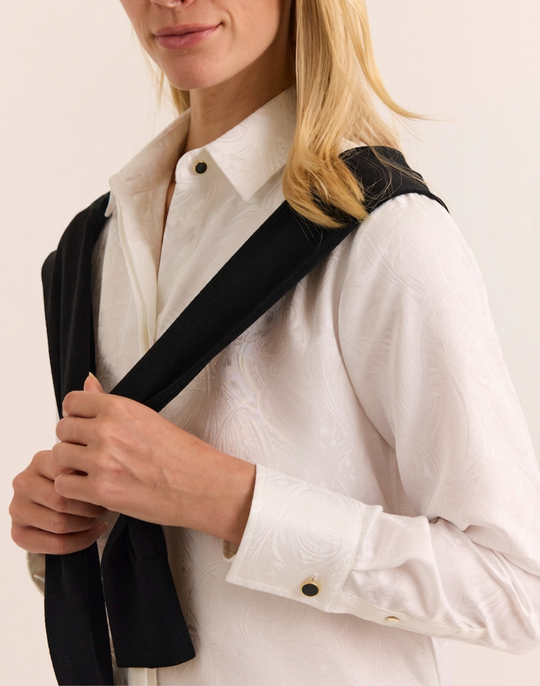 Margot Long Sleeve Paisley Jacquard Shirt