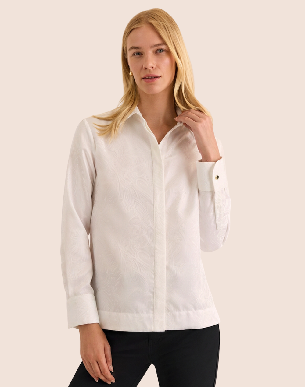 Margot Long Sleeve Paisley Jacquard Shirt