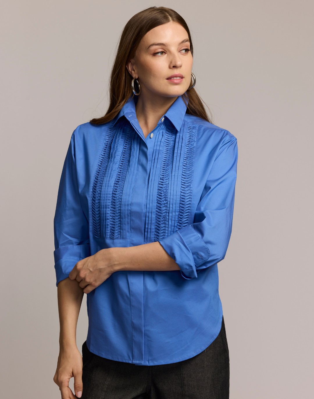 Halsey Long Sleeve Twisted Pleat Shirt