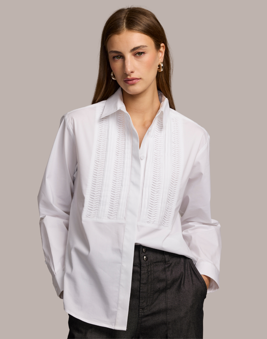 Halsey Long Sleeve Twisted Pleat Shirt