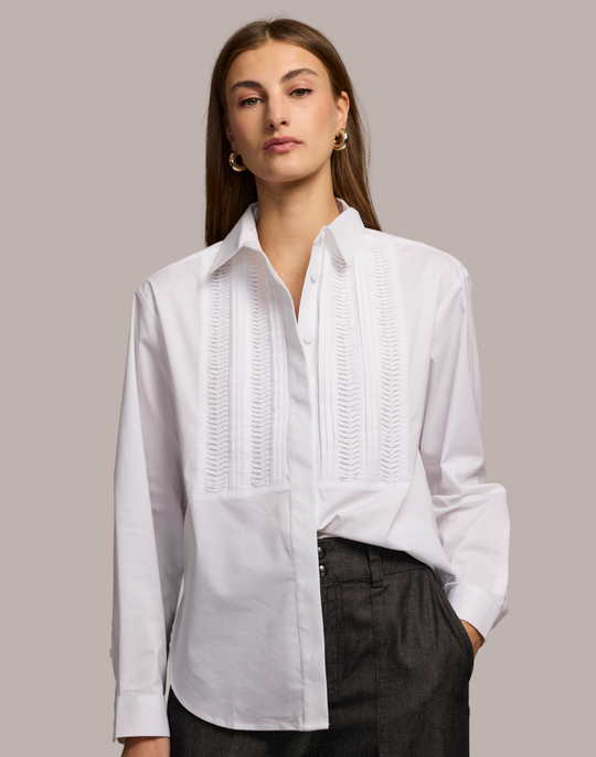 Halsey Long Sleeve Twisted Pleat Shirt