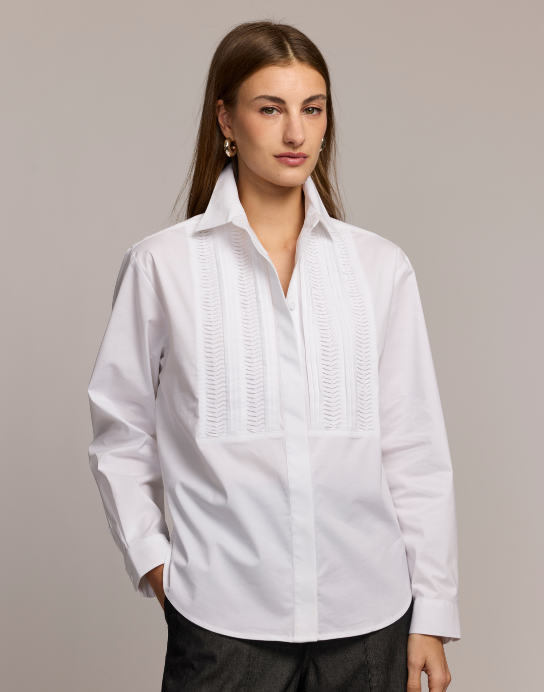 Halsey Long Sleeve Twisted Pleat Shirt