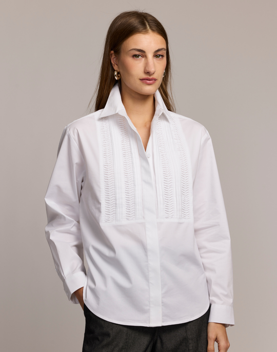 Halsey Long Sleeve Twisted Pleat Shirt