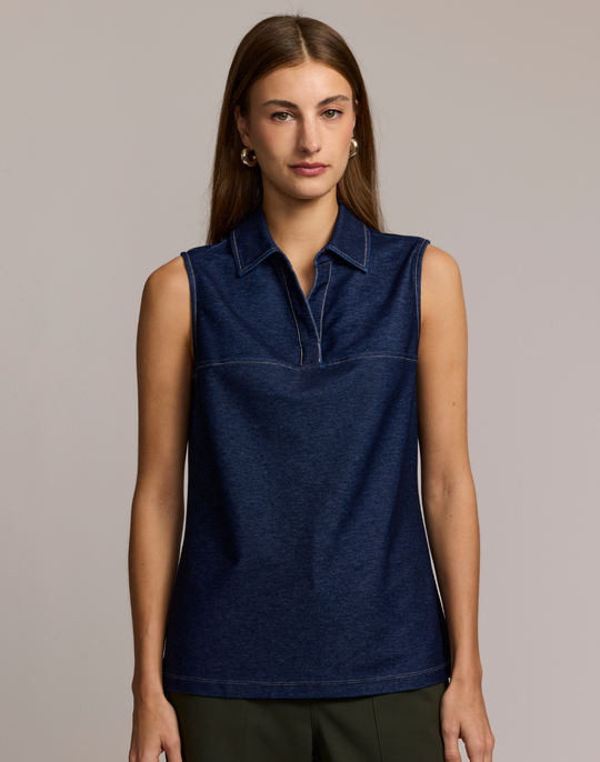 Jane Sleeveless Knit Denim Foundation Layer