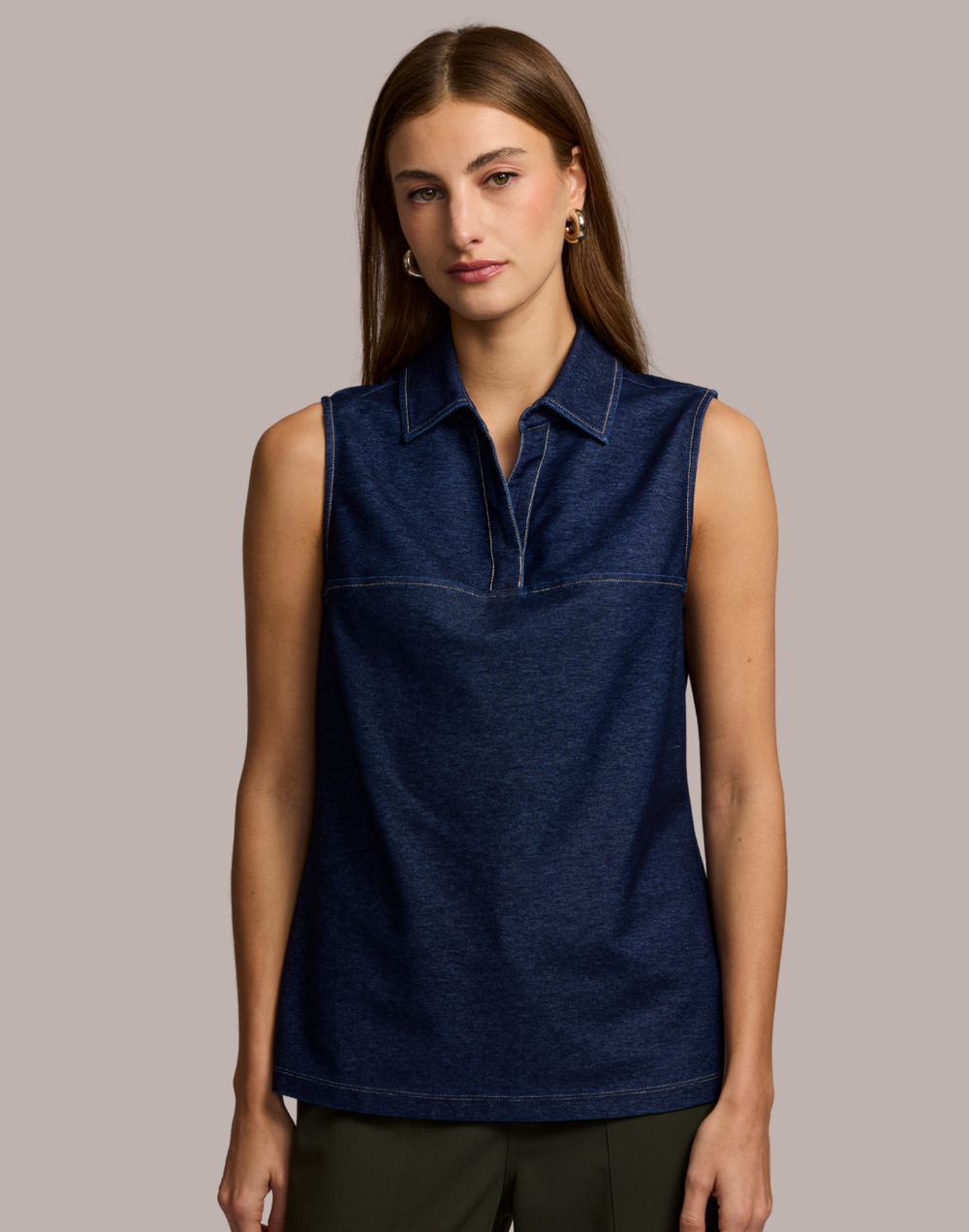 Jane Sleeveless Knit Denim Foundation Layer