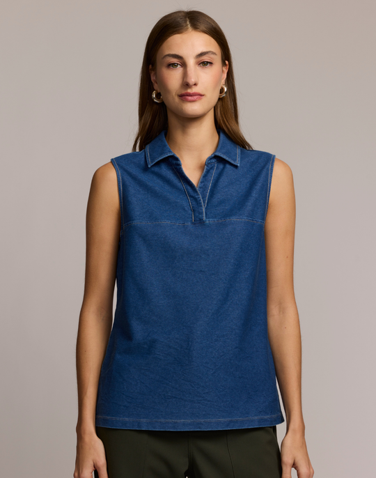 Jane Sleeveless Knit Denim Foundation Layer