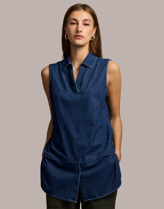 Lea Sleeveless Knit Denim Foundation Layer