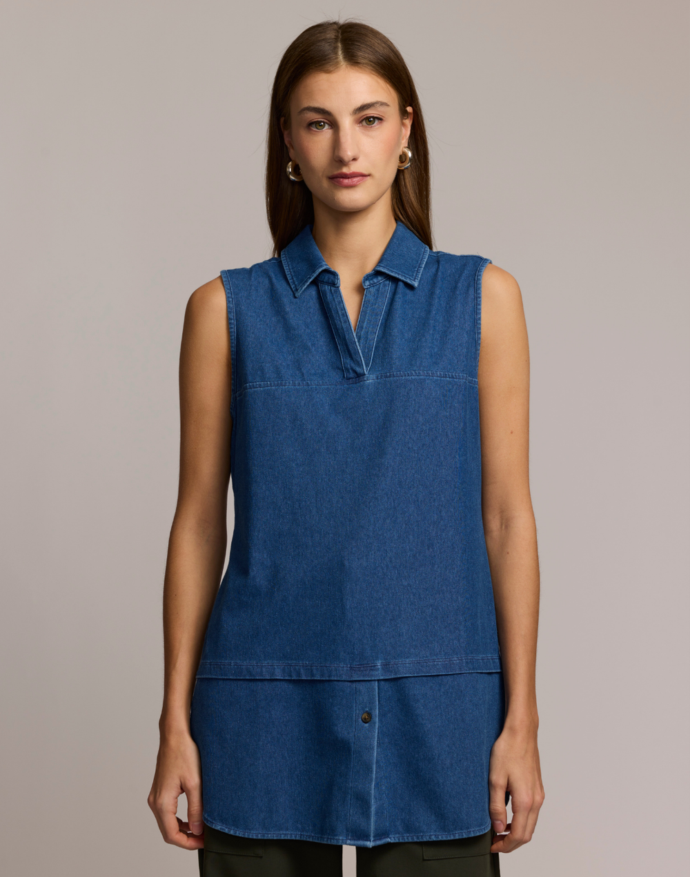 Lea Sleeveless Knit Denim Foundation Layer