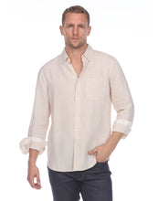 Load image into Gallery viewer, Hampton Men&#39;s Long Sleeve Luxe Linen Shirt In Flax