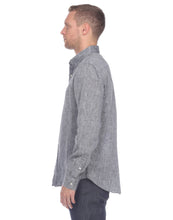 Load image into Gallery viewer, Hampton Men&#39;s Long Sleeve Luxe Linen Shirt In Graphite