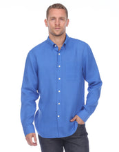 Load image into Gallery viewer, Hampton Men&#39;s Long Sleeve Luxe Linen Shirt In Lapis