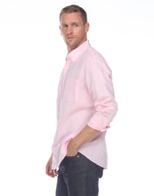 Load image into Gallery viewer, Hampton Men&#39;s Long Sleeve Luxe Linen Shirt In Soft Pink
