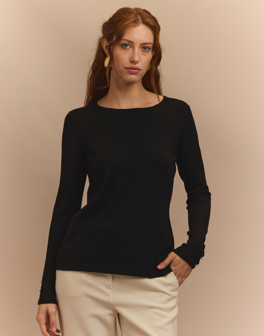 Margarita Long Sleeve Jewel Neck Sweater