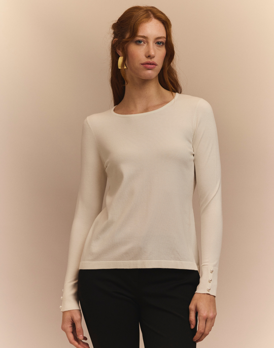 Margarita Long Sleeve Jewel Neck Sweater