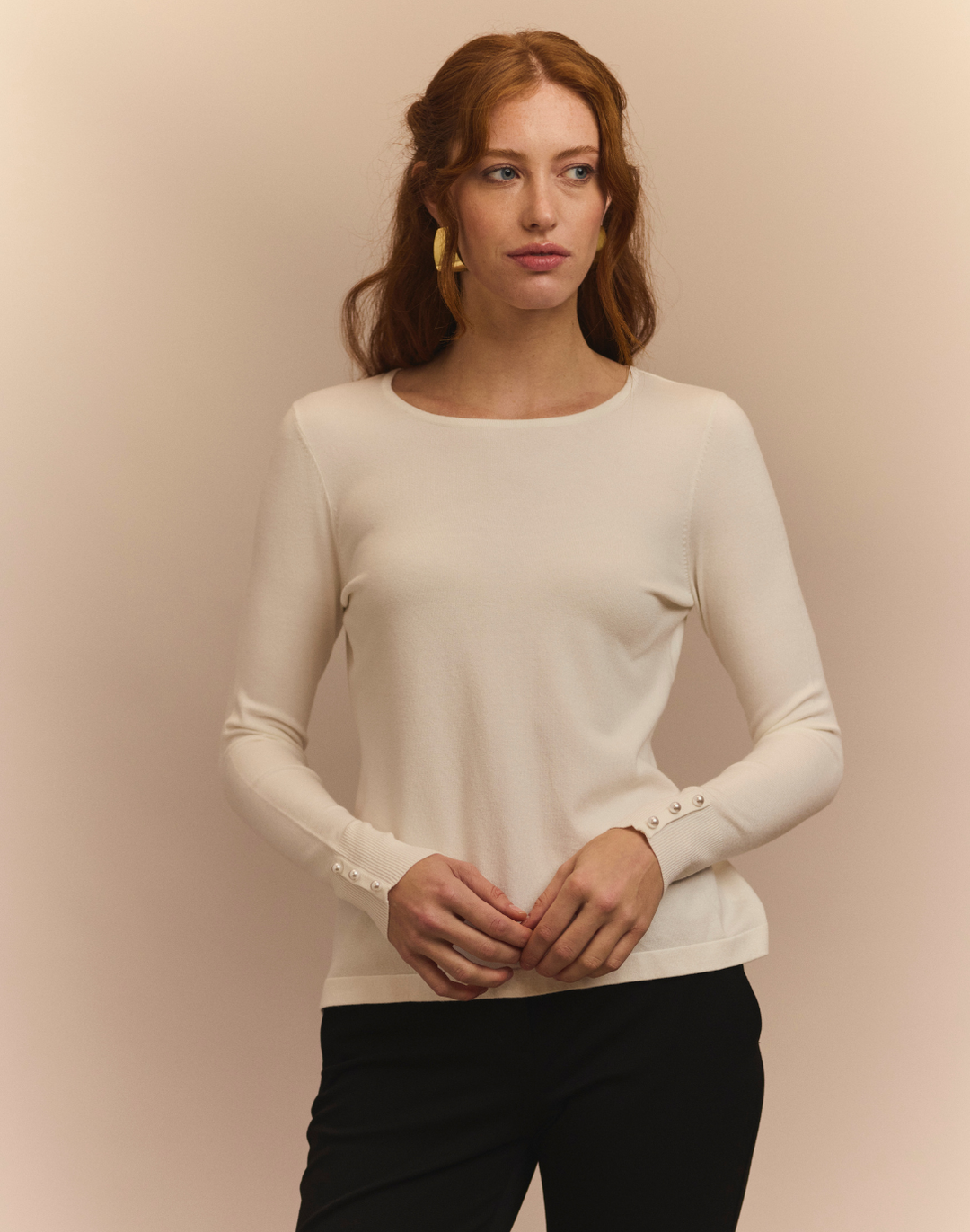 Margarita Long Sleeve Jewel Neck Sweater