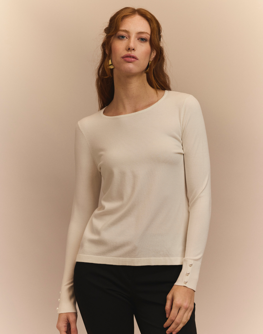Margarita Long Sleeve Jewel Neck Sweater