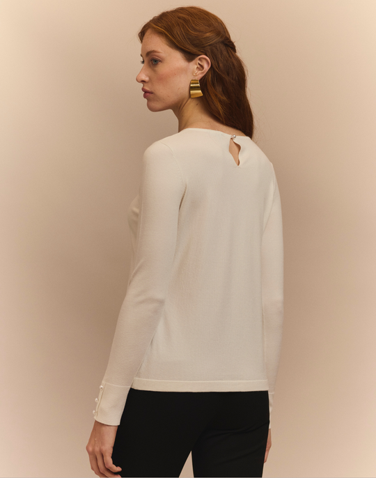 Margarita Long Sleeve Jewel Neck Sweater