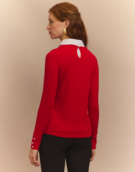 Margarita Long Sleeve Jewel Neck Sweater