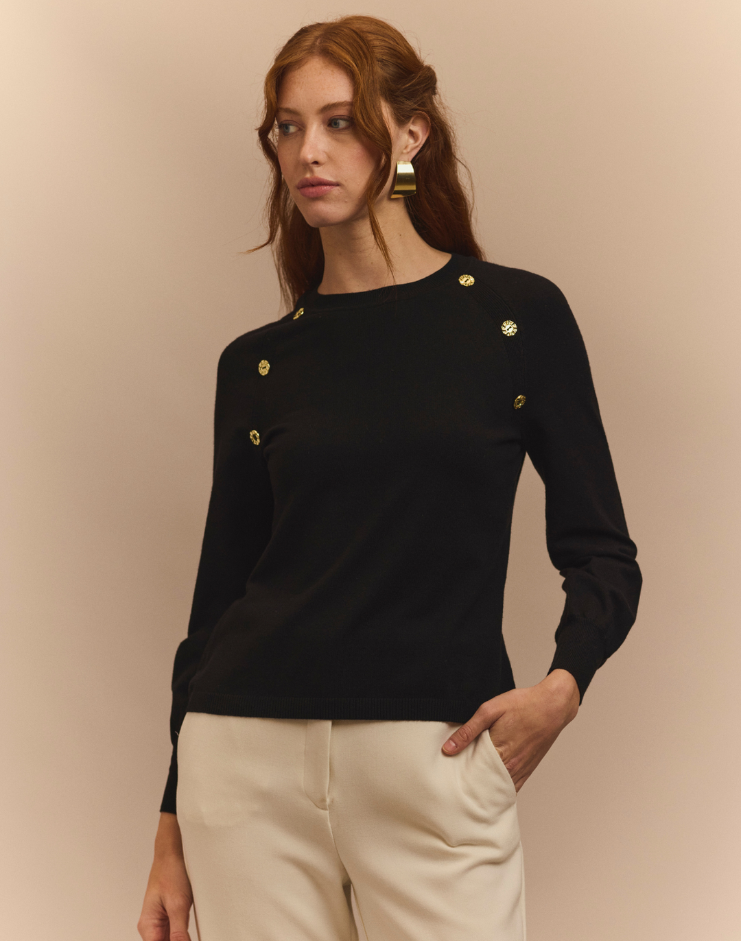Kaye Long Raglan-Sleeve Sweater