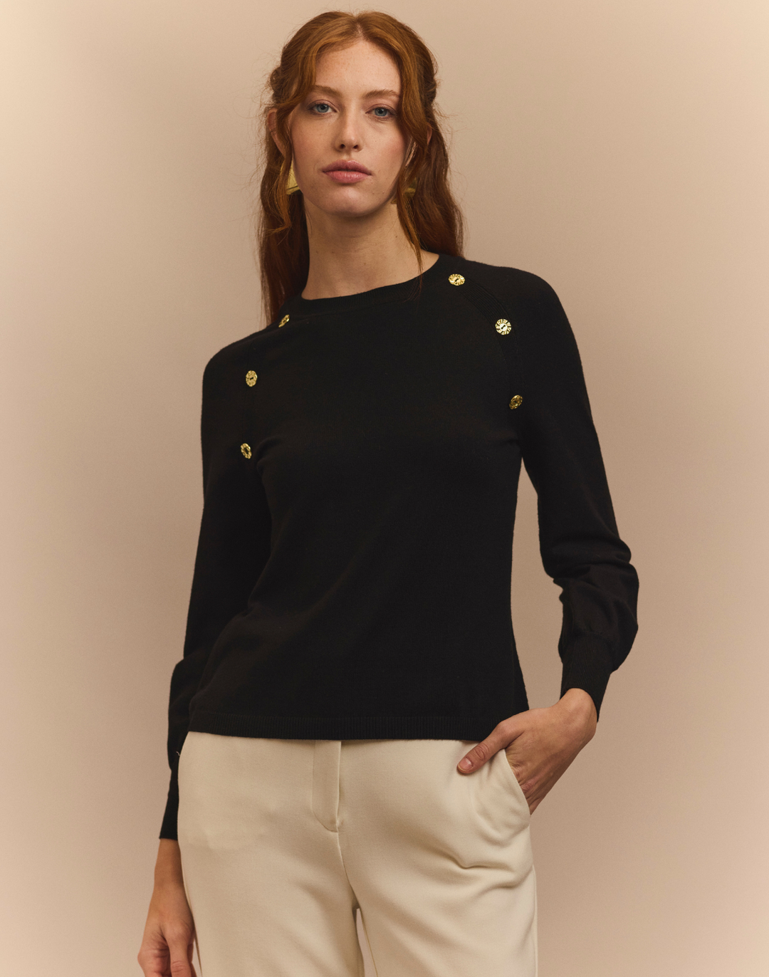 Kaye Long Raglan-Sleeve Sweater