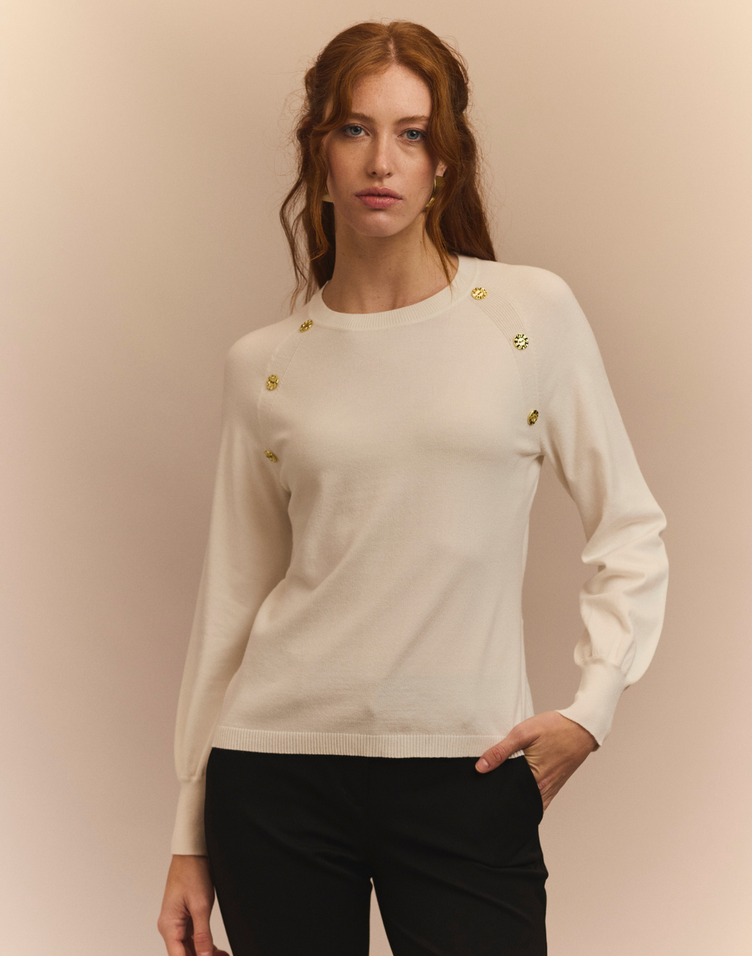Kaye Long Raglan-Sleeve Sweater