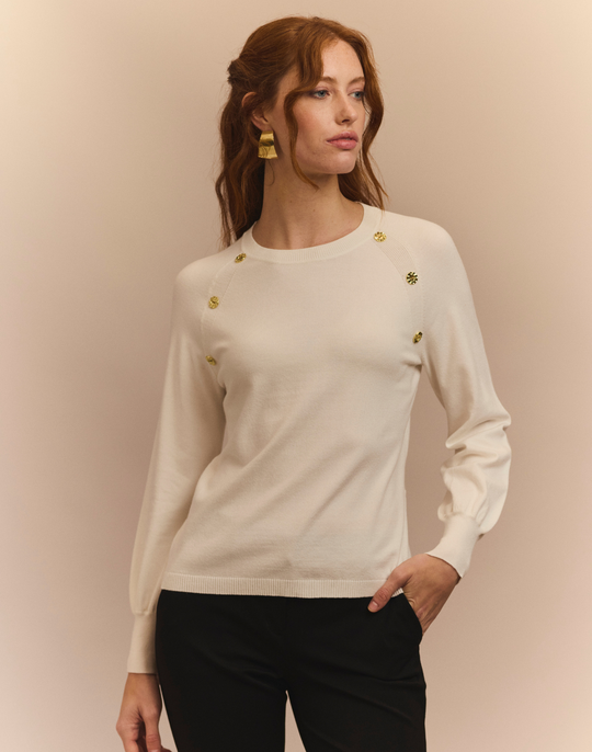 Kaye Long Raglan-Sleeve Sweater