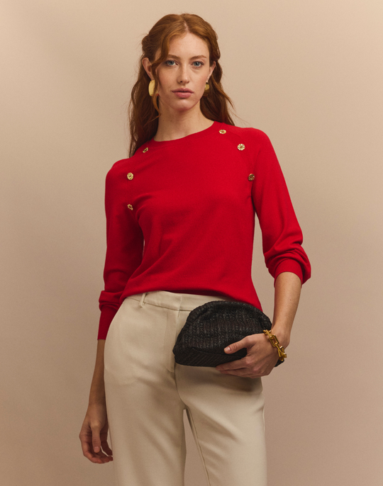 Kaye Long Raglan-Sleeve Sweater