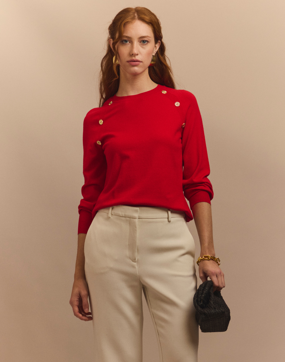 Kaye Long Raglan-Sleeve Sweater