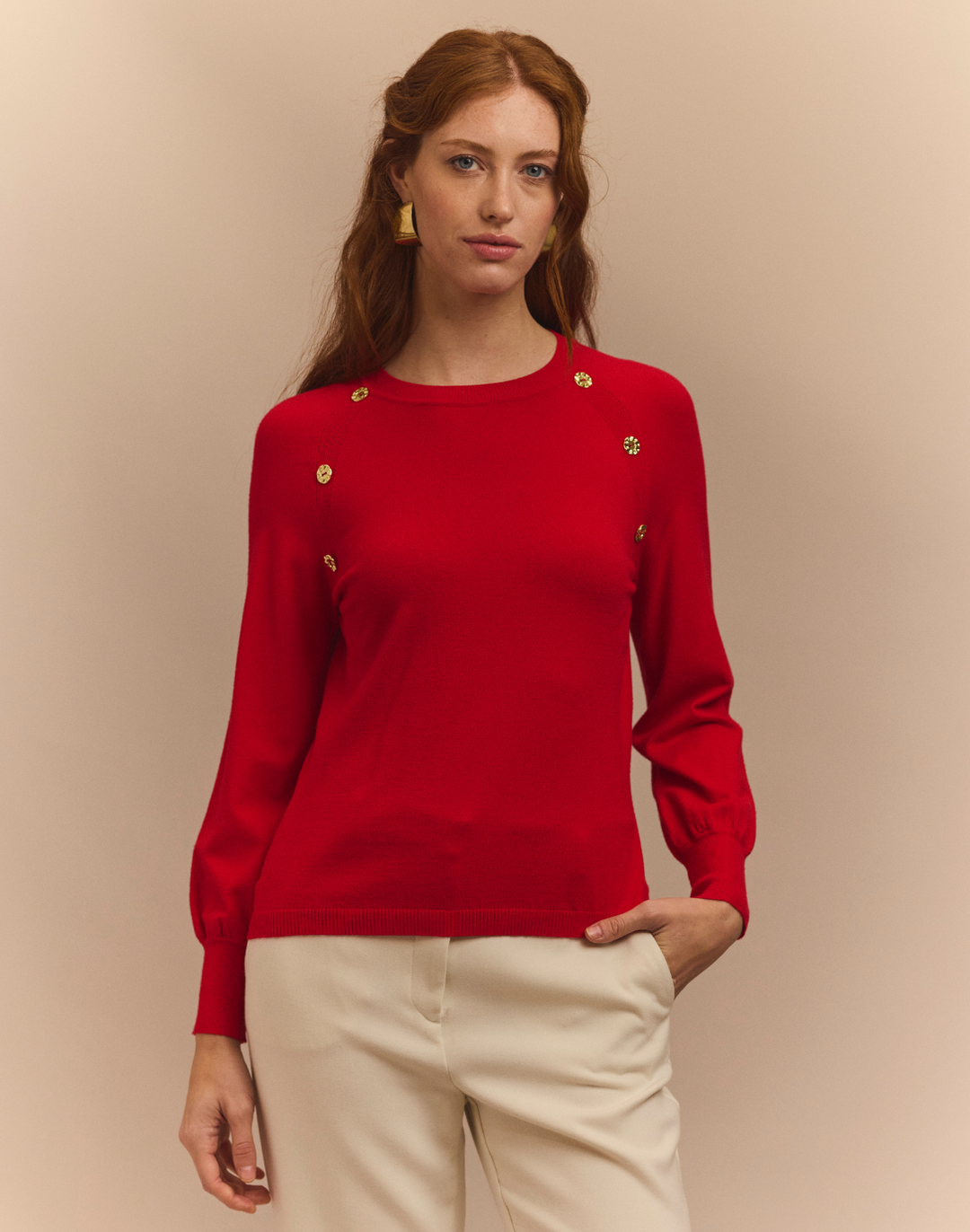 Kaye Long Raglan-Sleeve Sweater