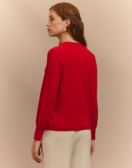 Kaye Long Raglan-Sleeve Sweater