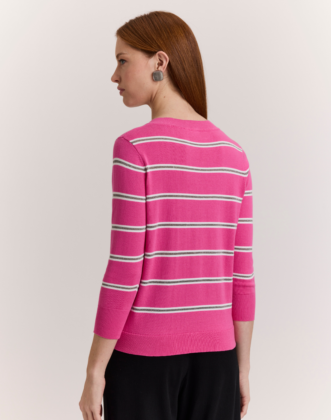 Stella 3/4 Sleeve Stripe Sweater