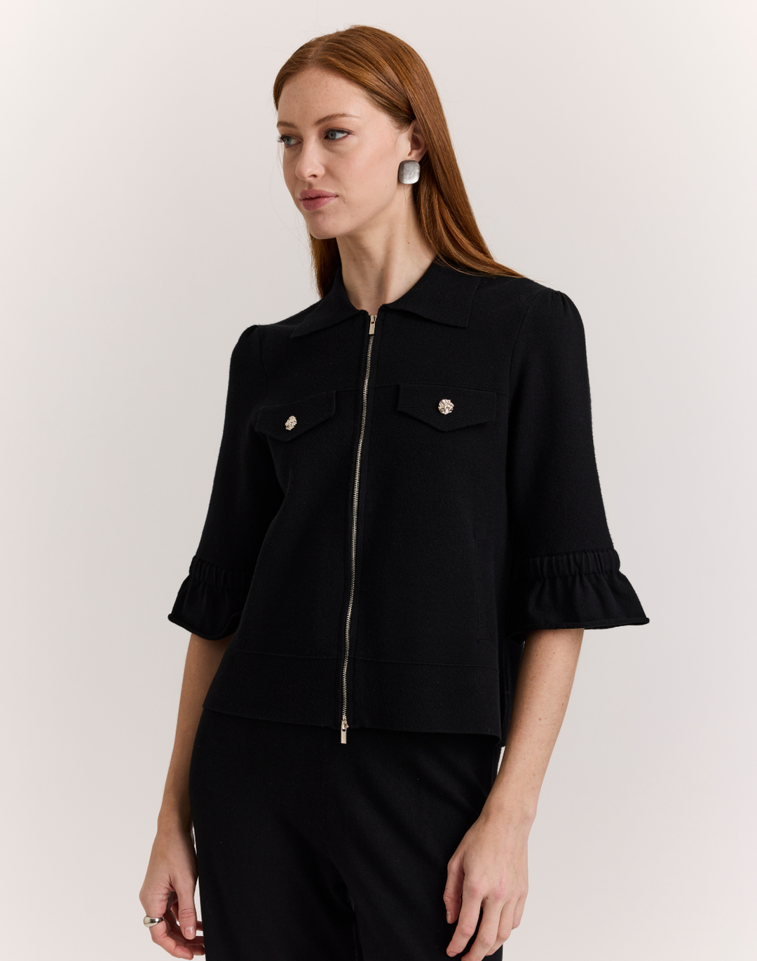 Gianna Elbow Sleeve Knit Jacket